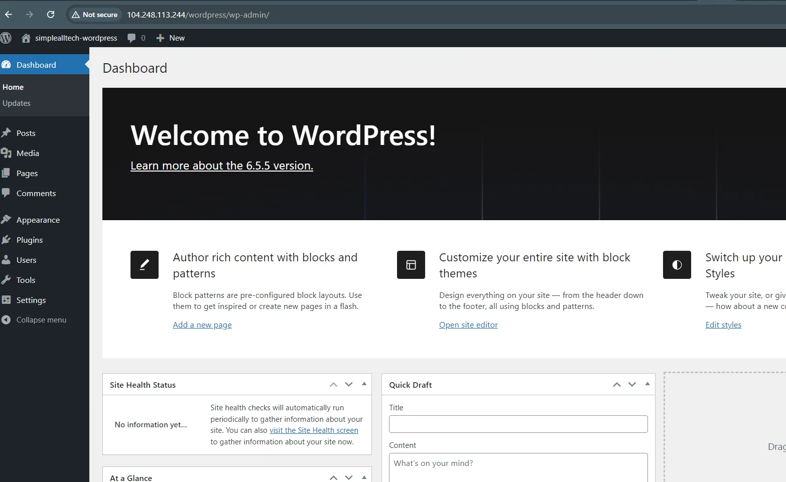 Deploy wordpress on ubuntu 24.04
